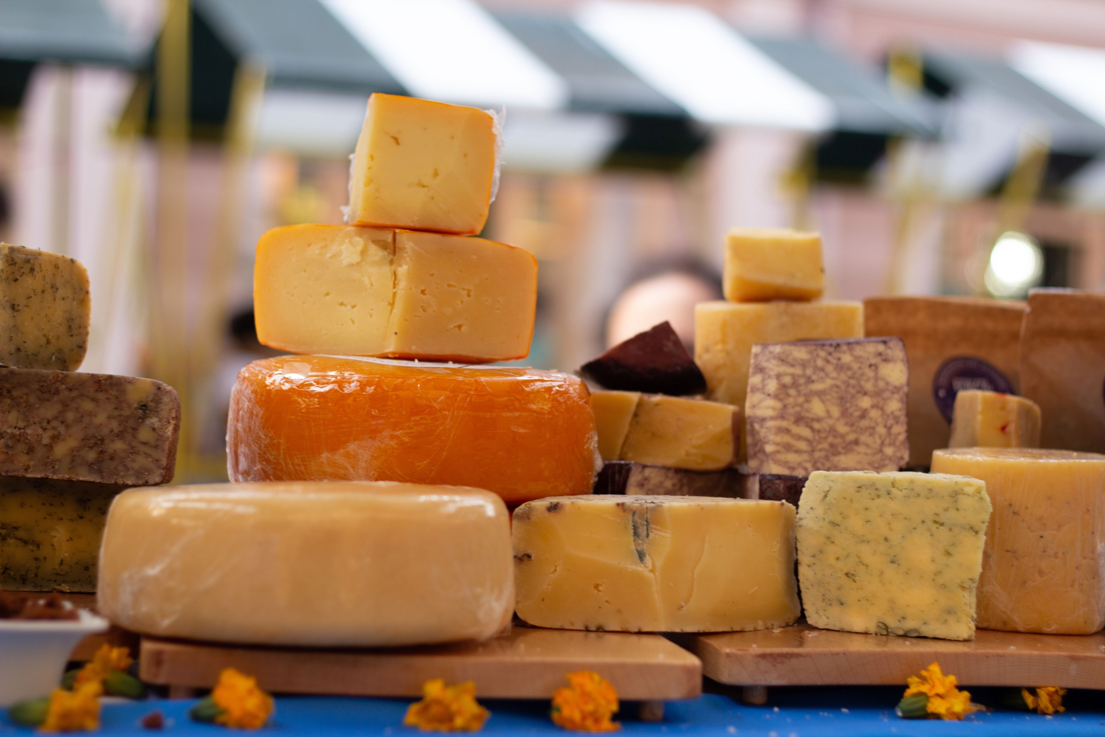 outdoor cheese stall